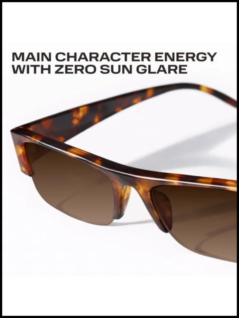 Polarized Semi Rimless Sunglasses Retro Round Frame TR90